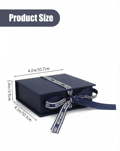 Flip Up Jewelry Gift Box, 12 Pack Velvet Lined Earring Box with Ribbon, Necklace & Bracelet Packaging, Small Jewelry Organizer, Ring & Bracelet Box, Travel Jewelry Case, 4.2 x 4 x 1.38 Inches (Blue) - color: Blue
