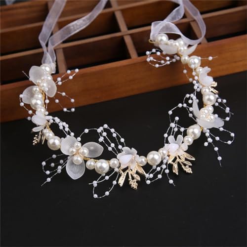 2 Pcs Flower Girl Headpiece - Rhinestone Crystal Wedding Headband - Bridal Flower Headband for Girls & Baby - Gold Hair Accessories