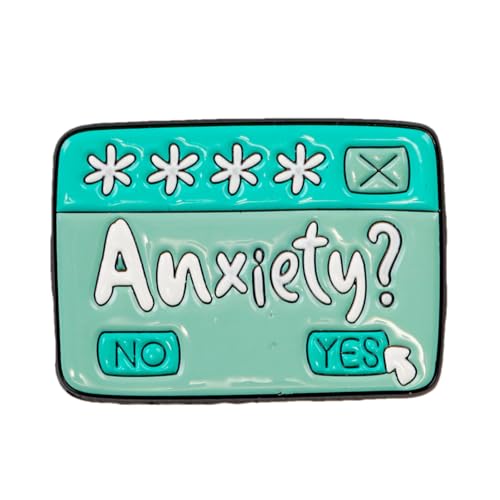 Enamel Pins, Cute Pins for Backpacks, Hat Pins, Novelty Brooch Pins, Backpack Pins, Lapel Pins for Men, Women, Girls, Boys. For Lanyard, Bags, Hats, Caps, Clothing - color: Anxiety