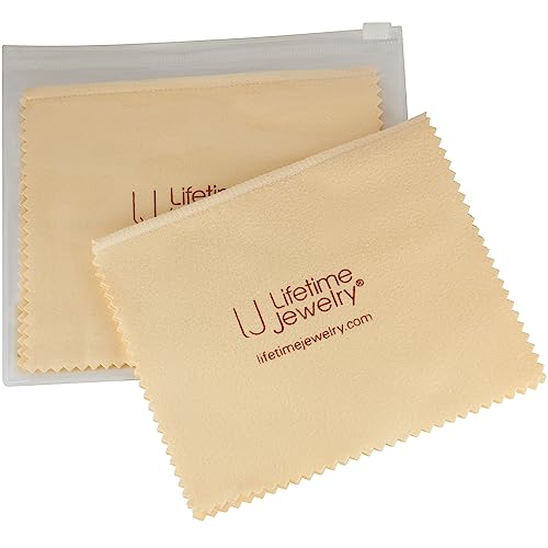 LIFETIME JEWELRY Polishing Cloth New and Improved Professional Cleaner for Gold or Rhodium Plated Jewelry Comes in Plastic Storage Pouch 5 x 6 Inches