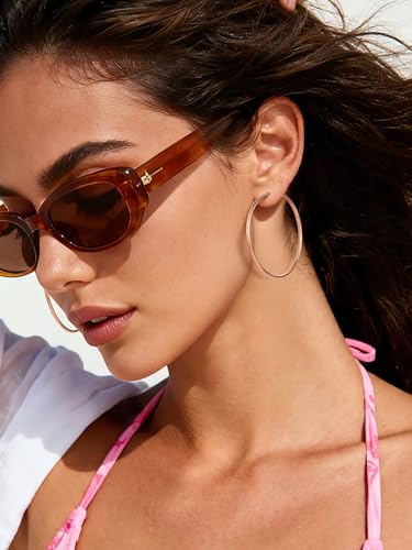ChicSilver 925 Sterling Silver Hoop Earrings for Women Hypoallergenic, Lightweight Large Gold Plated Silver Hoop Earrings, Endless Hoops Earring 20/30/40/50/60/70MM - color: A. High Polished Rose Gold, size: 40mm