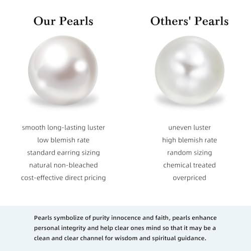 Pearl Earrings Studs for Women, 1 Pair Gold Filled Silver Hypoallergenic Titanium 20G Post with Screw Flat Back Small Pearls Jewelry Gift - color: Gold, size: 5mm Pearl