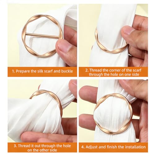 10PCS Scarf Ring Clip T-shirt Tie Clips Women Fashion Metal Circle Clips | DIY clothing clips,shirt clips,shirt clips to tighten,Clothing Ring Wrap Holder