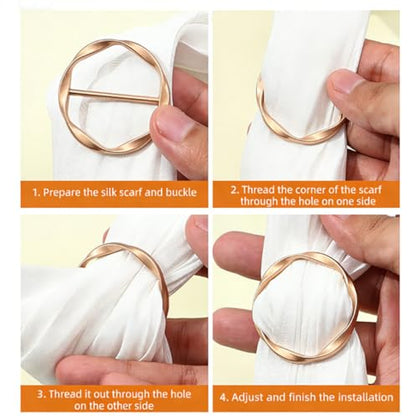 10PCS Scarf Ring Clip T-shirt Tie Clips Women Fashion Metal Circle Clips | DIY clothing clips,shirt clips,shirt clips to tighten,Clothing Ring Wrap Holder