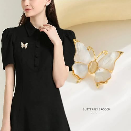 SYWDUDUCLT Fashion Elegant Brooches for Women Brooch, Suitable For Party And Daily Wear On Many Occasions - style: Butterfly-White