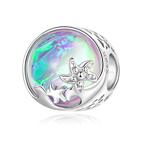 925 Sterling Silver Charms for Bracelet Jewelry Gifts for Women - color: beach waves charm