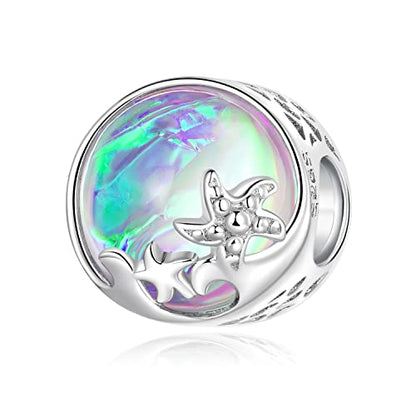 925 Sterling Silver Charms for Bracelet Jewelry Gifts for Women - color: beach waves charm
