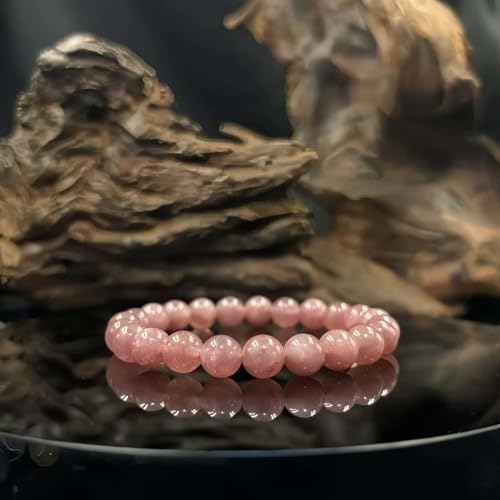 Amethyst Bracelet for Women Men, Elegant Handmade Natural Gem Stone Round Beaded Stretch Elastic Adjustable Healing Bracelets 8mm Gifts - color: Purple, size: Medium