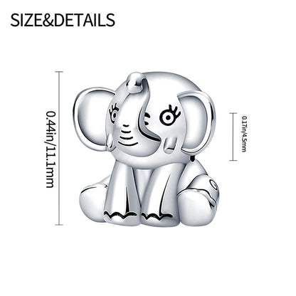 LIGHTDOG 925 Sterling Silver Charms for Bracelets Necklaces Dangle Pendants Beads Charms Fits Pandora Charms Bracelets Jewelry Holidays Gift for Women - style: Long Nose Elephant Charm