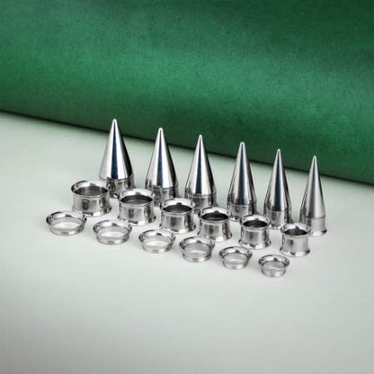 36PCS Ear Gauge Stretching Kit Stainless Steel Double Flare Alloy Tapers 3 In 1 Plugs Set Eyelet 14G-00G - color: 11-16mm