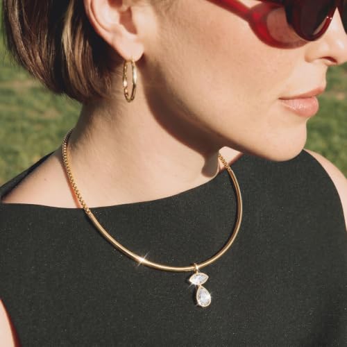 Gold Choker Necklace Dainty 14K Gold Plated Collar Necklace with Cubic Zircon Pendant Necklaces Fashion Minimalist Summer Crystal Collar Necklaces Boho Jewelry - style: CZ