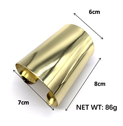 COLORFUL BLING Hammered Smooth Polished Open Wide Cuff Bangle Bracelet for Women Adjustable Wrist Cuff Wrap Punk Bracelet Tassel Wristband Jewelry - color: long gold