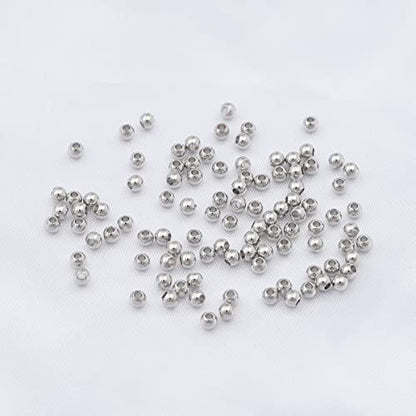 Platinum Plated Round Spacer Beads 3mm 300pcs for Jewelry Making Findings Non Tarnish - color: Platinum, size: 3mm