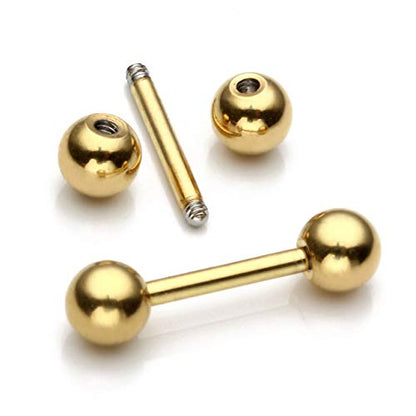 Zysta 4 Pairs Stainless Steel 14/16G Mixed Colors Body Piercing Barbells 6-16mm Post Studs Earring NippleTongue Helix Tragus Cartilage Labret Medusa Lip Eyebrow Straight Bar Ball Screw … - color: 4mm Ball,8mm Post