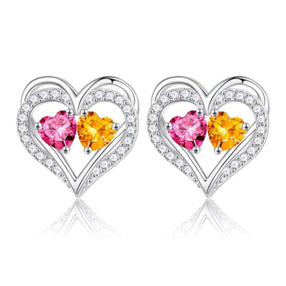 Iefil Birthstone Earrings for Women - 925 Sterling Silver Birthstone Earrings, Anniversary Birthday Gifts for Women Wife Girlfriend Mom - color: 10-11-Oct-Nov Birthstone