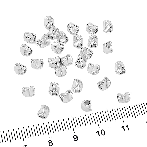 Silver Plated Twisted Spacer Beads 4x5mm 30pcs for Jewelry Making Findings Non Tarnish - color: Silver, size: 4x5mm Twisted