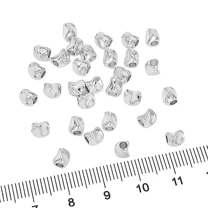 Silver Plated Twisted Spacer Beads 4x5mm 30pcs for Jewelry Making Findings Non Tarnish - color: Silver, size: 4x5mm Twisted