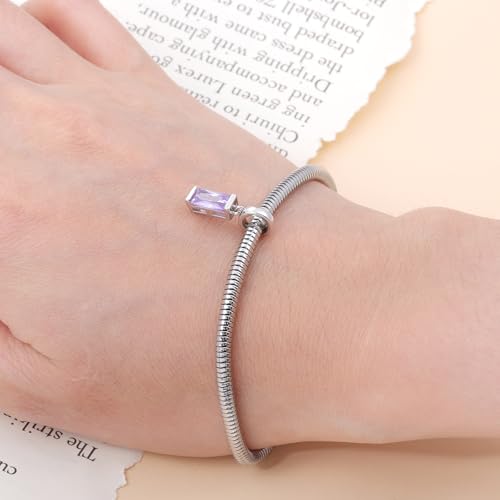 Helonley Birthstone Charms for Charms Bracelet: Birth Stone Charms | 925 Sterling Silver Birth Stone Bead Charms for Bracelets and Necklaces, Christmas Birthday Gifts for Mom and Wife - color: Jun.