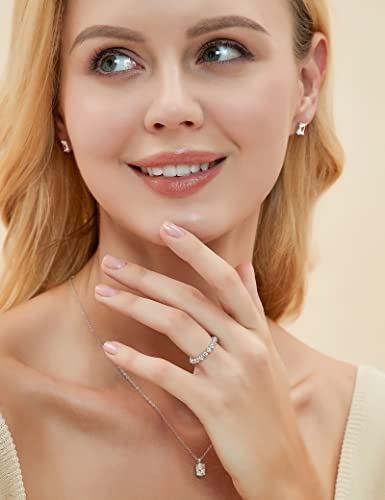 EAMTI 2mm 925 Sterling Silver Wedding Band Cubic Zirconia Full Eternity Stackable Engagement Ring Size 3-13 - color: Sterling Silver-Silver
