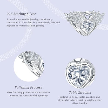 S925 12 Months Birthstone Charm for Pandora Bracelet, Gift on Birthday Christmas Mothers Valentines Anniversary Graduation, for Women Mom Daughter Friend Family Sister Aunt Grandma - color: April