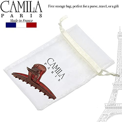 Camila Paris CP3225 French Hair Clip for Women, Narrow, Strong Hold Grip Double Teeth Girls Hair Claw Clips Jaw, Fashion Durable Styling Hair Accessories for Women, Made in France - color: Red 4"