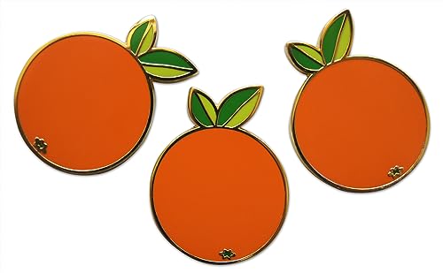Novel Merk Fruit Lemon, Strawberry, or Orange Appreciation Lapel Pin, Hat Pin & Tie Tack Set with Clutch Back - style: 3-Orange