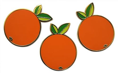 Novel Merk Fruit Lemon, Strawberry, or Orange Appreciation Lapel Pin, Hat Pin & Tie Tack Set with Clutch Back - style: 3-Orange