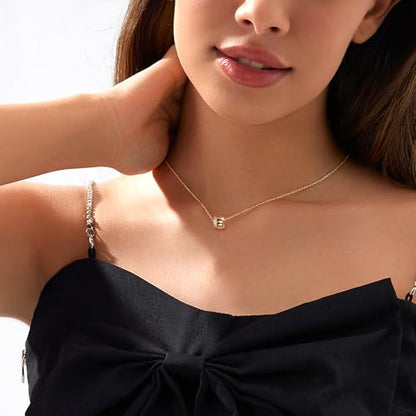 Zeffy Diamond Necklaces for Women, Dainty Gold Necklace 18k Gold Plated Layered Necklaces Simple Gold CZ Diamond Pendant Necklaces for Women Trendy Jewelry Gifts for Girls - color: Gold CZ Rondelle Necklace