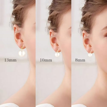 Pearl Earrings for Women Minimalist Pearl Drop Earrings Elegant Leverback Dangle Earrings Wedding jewelry Bridesmaid Gifts - style: oval pearl-13mm(large)