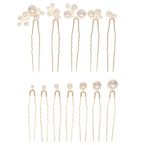 Handmade Pearl Bridal Hair Pins Wedding Hair Accessories for Women Brides Bridesmaid - color: 12Pcs Pearl Hair Pins