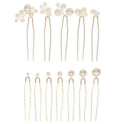 Handmade Pearl Bridal Hair Pins Wedding Hair Accessories for Women Brides Bridesmaid - color: 12Pcs Pearl Hair Pins