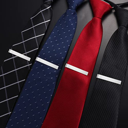 HAWSON Skinny Tie Clip Bar Set, 2 Inch Tie Clip for Men - Wedding, Meeting, Party Gift Set - color: A-BW-8pcs Brush set