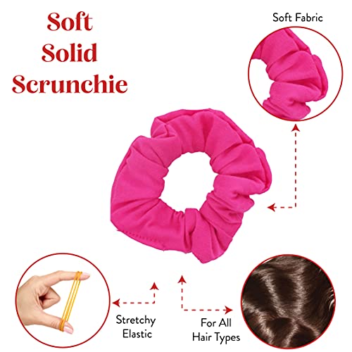 9 Pack Scrunchies Hair Ties (Hot Pink Neon Orange Mustard) - color: Hot Pink Neon Orange Mustard