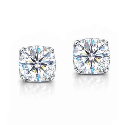 LeCalla 925 Sterling Silver CZ Stud Earrings for Women | Cubic Zirconia Halo & Heart Stud Earring | Rhodium-Plated Silver Jewelry for Her Mom Wife - color: Cubic Zirconia Studs
