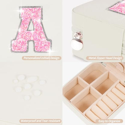 Uygafly Gifts for Teen Girl Trendy Stuff,Birthday Gift for 5 6 7 8 9 10 11 12 13 14 15 Year Old Girls,Cute Travel Jewelry Case Small Box | Cream,A - color: Cream, style: A