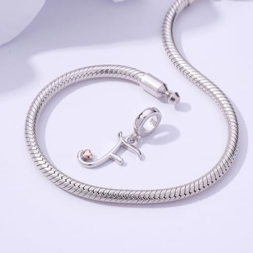 Letter Charms for Pandora Bracelets 925 Sterling Silver Alphabet Initial Charms Bead Jewelry Gift for Women - style: Initial F