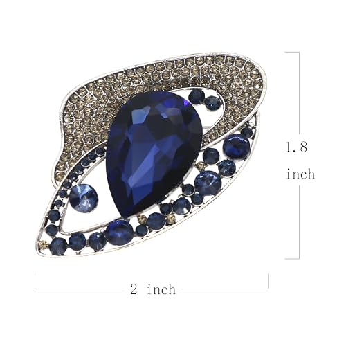 Brooch Pins for Women Girls Fashion Flower Crystal Rhinestone Pearl Jewelry - color: AUG24018DB
