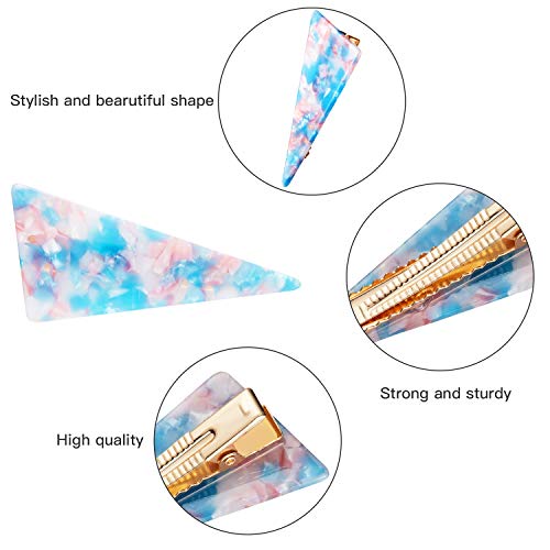Geyoga 10 Pieces Acrylic Resin Hair Clips Barrettes Geometric Alligator Hair Clips Colorful Marble Pattern Hairpins Styling for Women Accessories