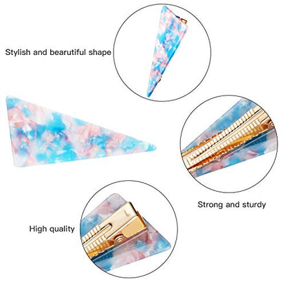 Geyoga 10 Pieces Acrylic Resin Hair Clips Barrettes Geometric Alligator Hair Clips Colorful Marble Pattern Hairpins Styling for Women Accessories
