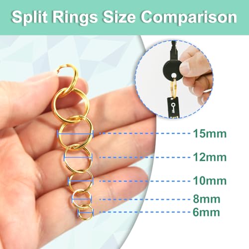 6mm 300 PCS Gold Tiny Split Ring for Jewelry Making, Double Loops Split Jump Rings Necklaces Bracelets Earrings Metal Mini Key Rings DIY Craft Hardware - color: 5.9mm(inside dia. 4.8mm) Tiny Rings Gold 300pcs
