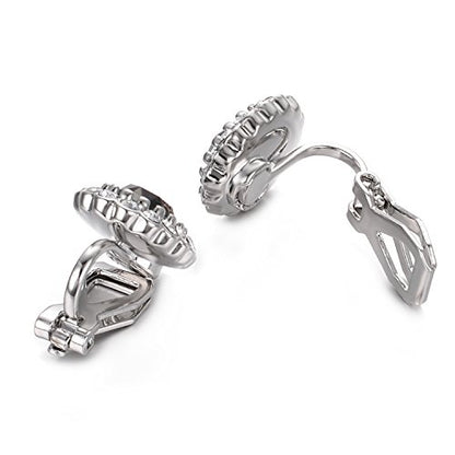 Yoursfs Vintage Crystal Clip On Earrings For Women Platinum Plated Rhinestone Clip On Earrings Non Pierced Oval Shap Cubic Zirconia Earring Hypoallergenic Jewelry - style: Oval Earring