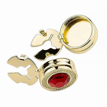 Mens Button Covers Tuxedo Shirt Cufflinks Alternative | Fake cufflinks and alternative fashion jewelry accessories for mens formal business dress shirts suits and groomsmen - color: H Golden red