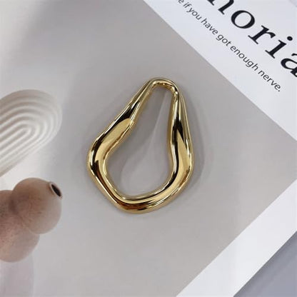 Trendy Irregular Geometric Brooch Pin for Women Men Stainless Steel Gold/Silver Plated Unique Polished Hollow Teardrop Lapel Pins for Sweater Hat Scarf Suit Dress Clothes Accessories Jewelry - color: Gold