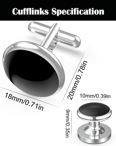 Lictin Cufflinks for Men, Men’s Tuxedo Studs and Cufflinks Set Classic