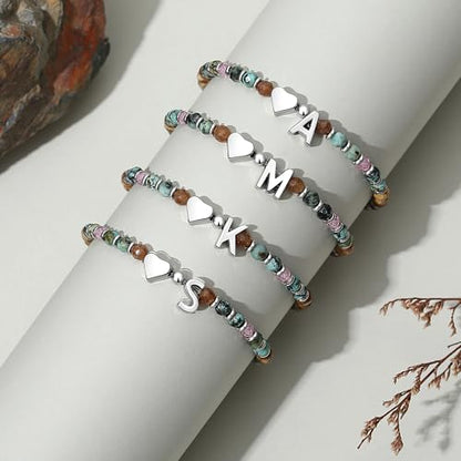 Heart Initial Bracelets for Teen Girls, Teen Girl Gifts Trendy Stuff, Christmas Stocking Stuffers for Kids, Unique Gifts for Teenage Girls on Birthday Graduation - style: R