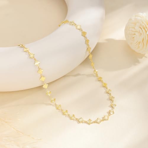 Robaice Necklaces for Women, 14K Gold/Silver Plated Chain Necklace | Dainty Paperclip Cuban Chain, Choker Necklace for Women, Non Tarnish Jewelry Gifts Trendy - color: Gold Chain
