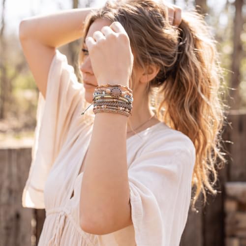 Wakami Charm Bracelet Stack Beaded Stackable Bracelets for Women - color: Antigua | 6.5IN