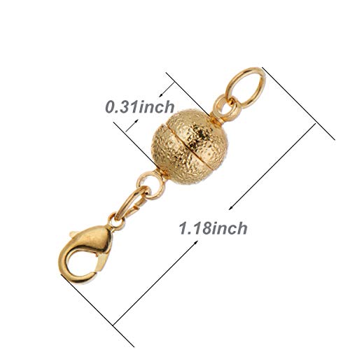 Zpsolution 8mm Ball Magnetic Jewelry Clasp for Necklaces, Bracelets | Magnetic Bead Jewelry Clasps, 8mm Round, Nail Sand Scrub Finish, Magnetic Necklace Clasps And Closures - color: Nail-sand Gold and Silver