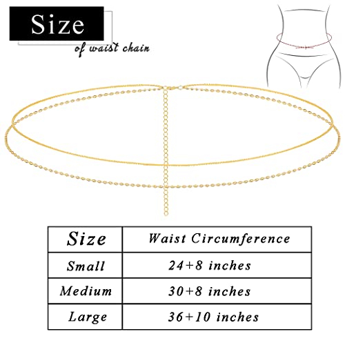 Waist Chain Silver Beads Belly Chain Gold silver Women Dainty Body Jewelry Accessories - color: gold shiny beaded - 36 + 10 in