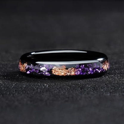 4mm 6mm 8mm Tungsten Rings With Various Inlay Materials Couples Matching Engagement Wedding Promise Matching Ring Set for Women Men - color: Rose Foil 8mm